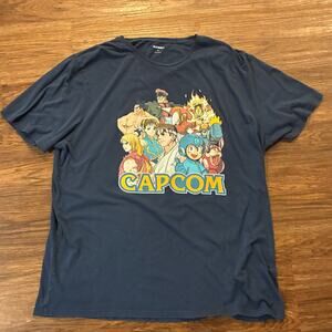 Capcom Video Game Character Graphic T-Shirt XXL Mega Man Street Fighter
